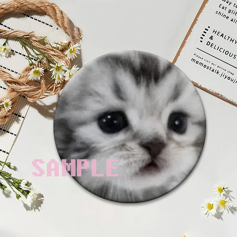 Cute Cats Meme Button Pins Funny Creative Animal Brooches Round Exquisite Tinplate Badge for Backpack Jewelry Accessories Gifts