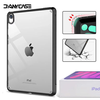 For iPad Mini 6 7 Case 10.2 9/8/7th Generation 9.7 5/6th Air 4/5 10.9 10.5 Pro 11 2022 10th 10.9 Silicon Transparent Cover Funda