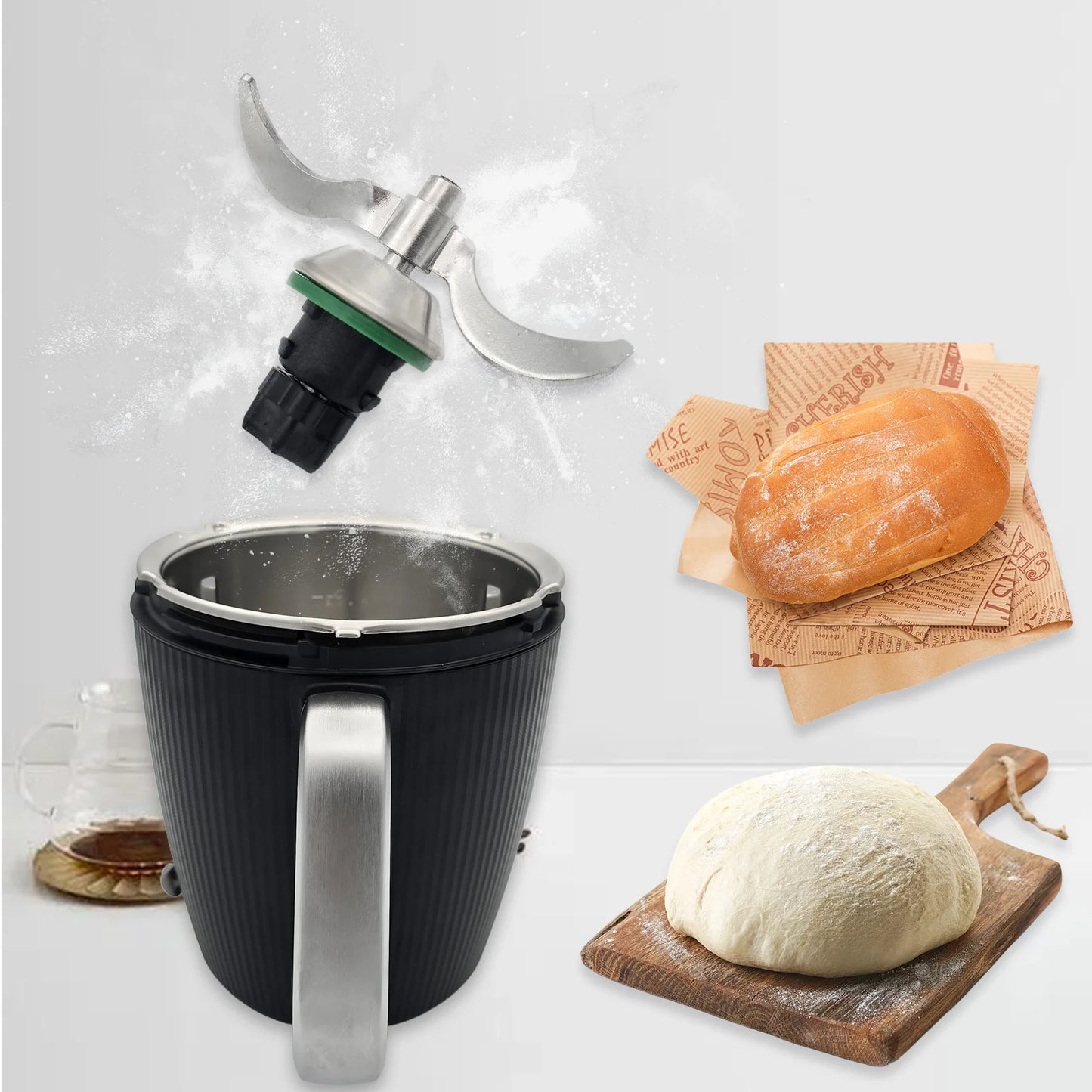 Stainless Steel Kneading Dough Blade for TM7 Universal TM5 TM6 Flour Mix Smooth Dough Stir Form Paste Kitchen Accessories