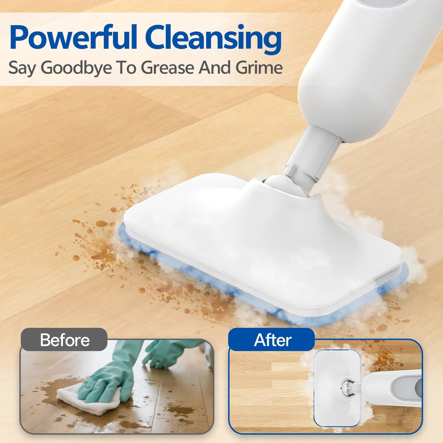 Vastorm Steam Mop Powerful 6 in 1 Handheld Scrubbing Steam Vacmop Detachable Floor Steam Cleaner High Temperature for Hardwood Floor Marble Floor Kitchen Carpet-F2