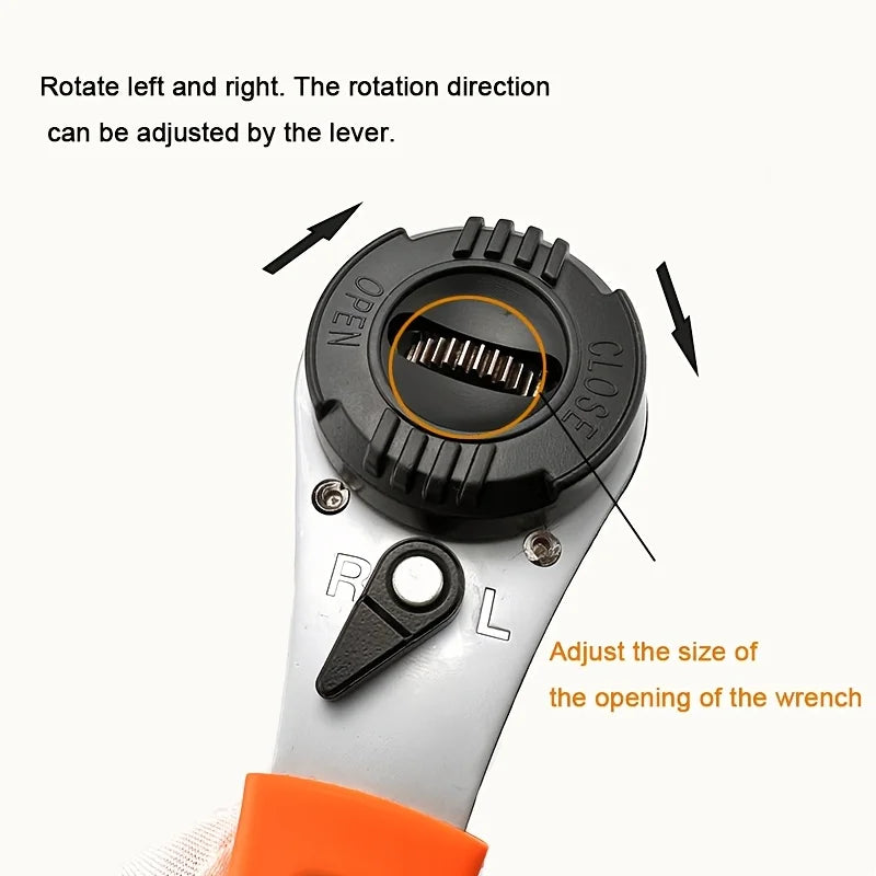 2.36-8.66 inch adjustable ratchet wrench, multi-function adjustable wrench, hand wrench tool