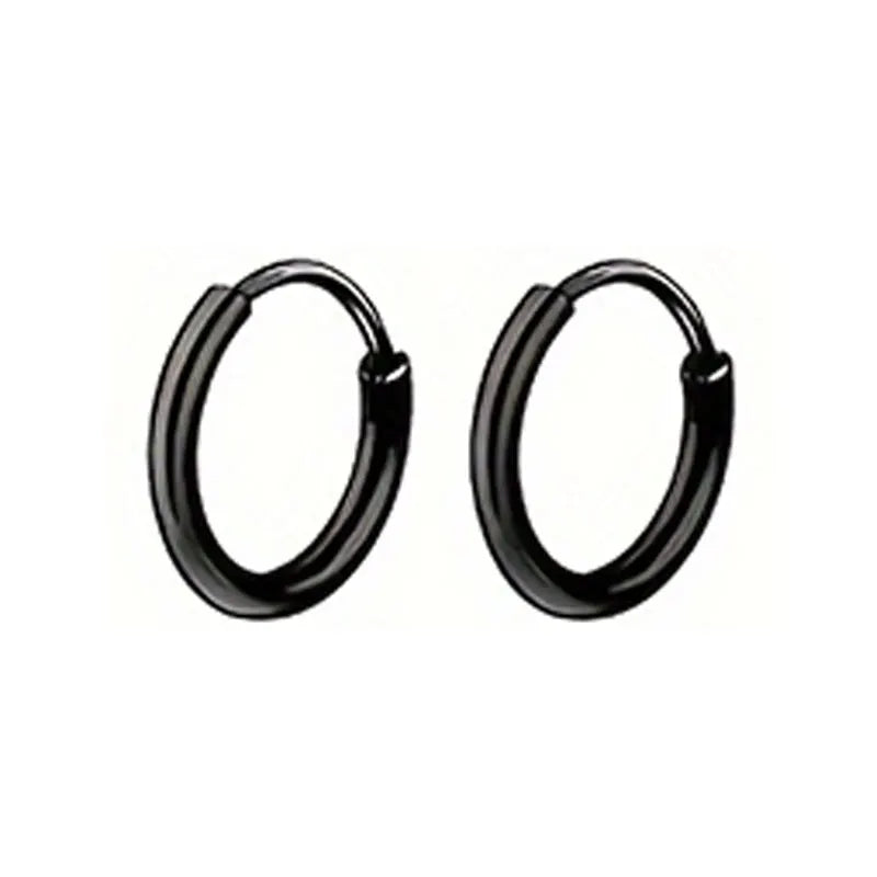 21 pairs of men's stainless steel earrings, circular CZ earrings, hypoallergenic earrings, unisex perforated earrings