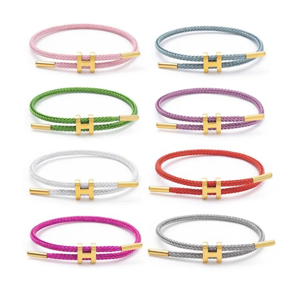 Bracelets for Women Adjustable Charm Bracelet, 14K Gold-plated Buckle Stainless Steel Wire Rope Women's Gift Jewelry