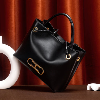 Women's handbag 2026 autumn new black minimalist tote bag dual-use commuting women's bag