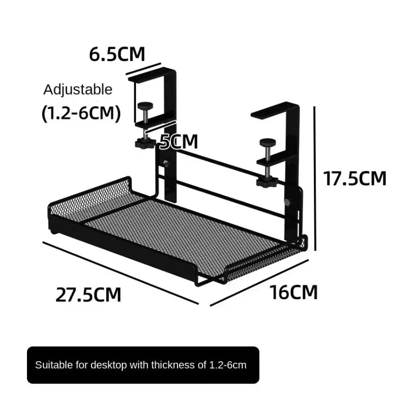 Under Desk Cable Management Tray, No Drill Steel Desk Cable Organizers, Wire Management Tray Cable Management Rack