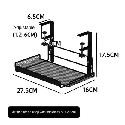 Under Desk Cable Management Tray, No Drill Steel Desk Cable Organizers, Wire Management Tray Cable Management Rack