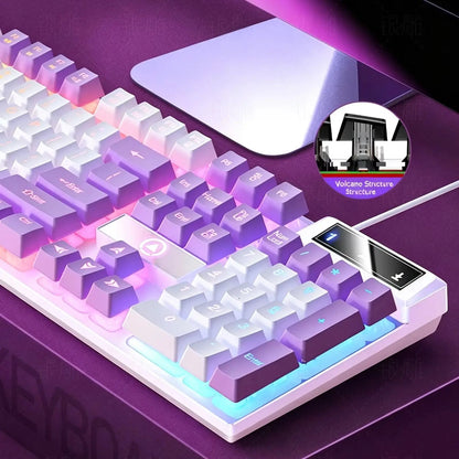Mechanical Feel Wired Gaming Keyboard Mixed RGB Backlit Keyboard Support Waterproof For Gamer For PC Laptop Desktop E-Sport