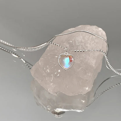 925 Sterling Silver Heart-Shaped Crystals Pendant Necklaces For Women Elegant Luxury Quality Jewelry Exquisite Accessories