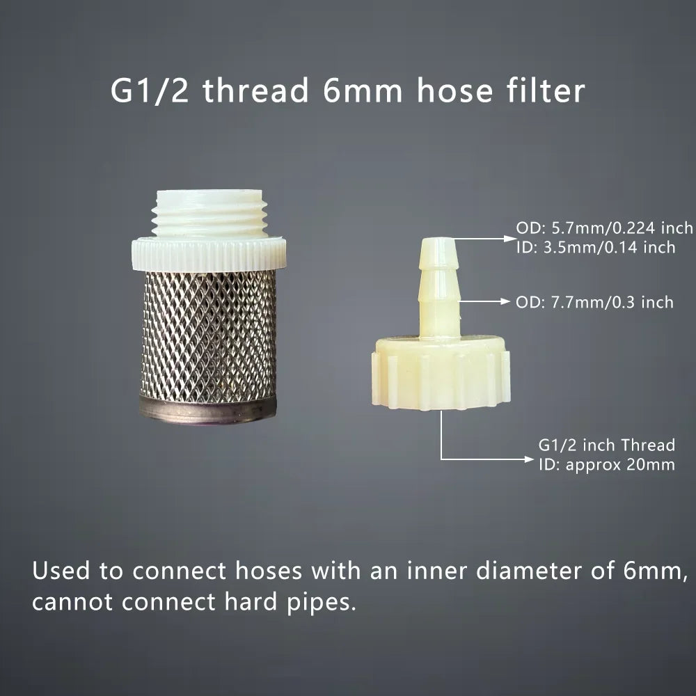 1 Set Hose Stainless Steel Filter 6mm 8mm 10mm 12mm 16mm 20mm for Fish Tank Aquarium Garden