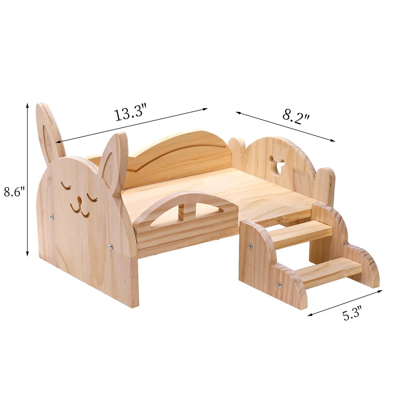 Hamster Wooden Bed Rabbit Wooden Bed Quilt Pets playing at home