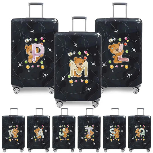 Travel Suitcase Set Is Suitable for 18-32 Inch Stretch Fabric Covers Travel Accessories Luggage Protection Covers Bear Printing