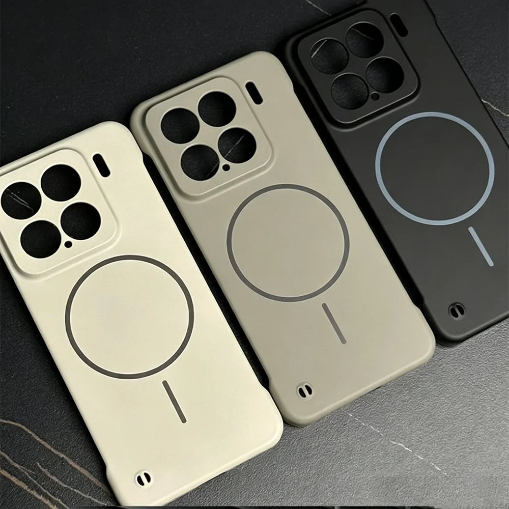 Frameless For Magsafe Magnetic Wireless Charging Case For XiaoMI 17 15 15T 14 14T 13 12 Pro Max Ultra Slim Rugged PC Armor Cover