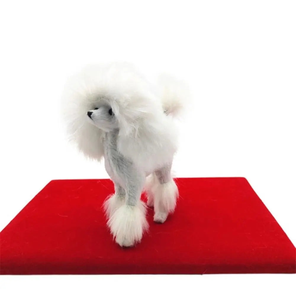 Plush Toys Photography Props Living Room Decoration Desk Ornaments Poodle Figurines Simulation Dog Miniature Figurines