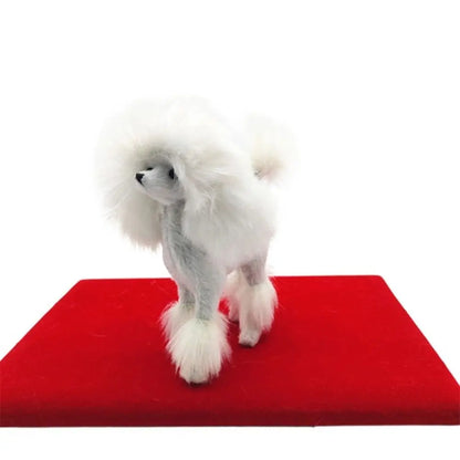 Plush Toys Photography Props Living Room Decoration Desk Ornaments Poodle Figurines Simulation Dog Miniature Figurines