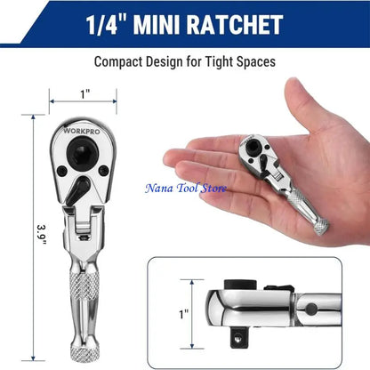 31GJ 1/4inch Drive Ratcheting Wrench Featuring 72Tooth Mechanism Reversible Switching