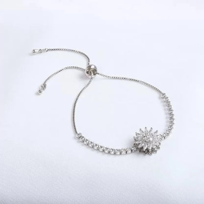 Trendy Rotation Spin Sunflower Stainless Steel Zircon Necklaces For Women Metal Crystal Necklace Party Birthday Gifts Jewelry