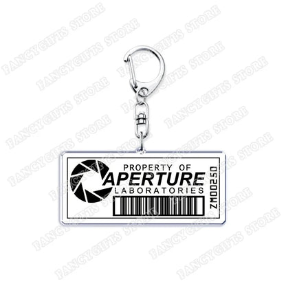 Trending Video Game Keychains for Accessories Bag Glados Aperture Laboratories Science Keyrings Jewelry Gamer Fans Gaming Gifts