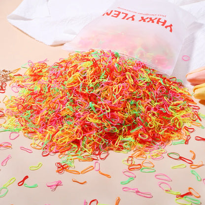 500/1000/2000 Stück bunte Einweg-Haargummis für Mädchen, Haarbänder, Haargummis, Haaraccessoires für Kinder