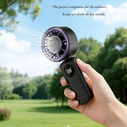 Portable Foldable Handheld Fan – Multi-functional, Multi-speed, Desktop Stand, Rechargeable for Travel/Office