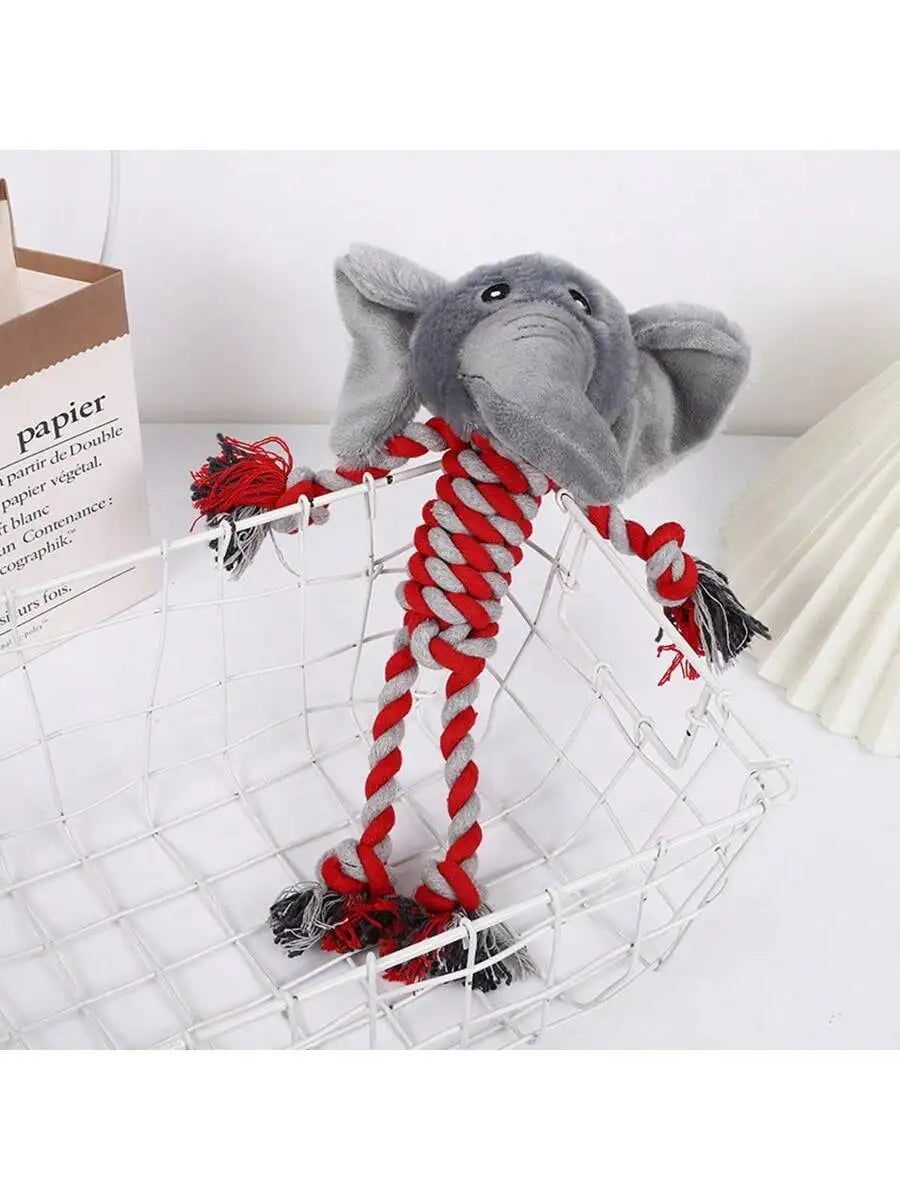 A Cotton Rope Pet Plush Toy, Durable and Bite-Resistant, Cartoon Animal-Shaped Dog Toy for Self-Entertainment and Boredom Relief, for Pets Only
