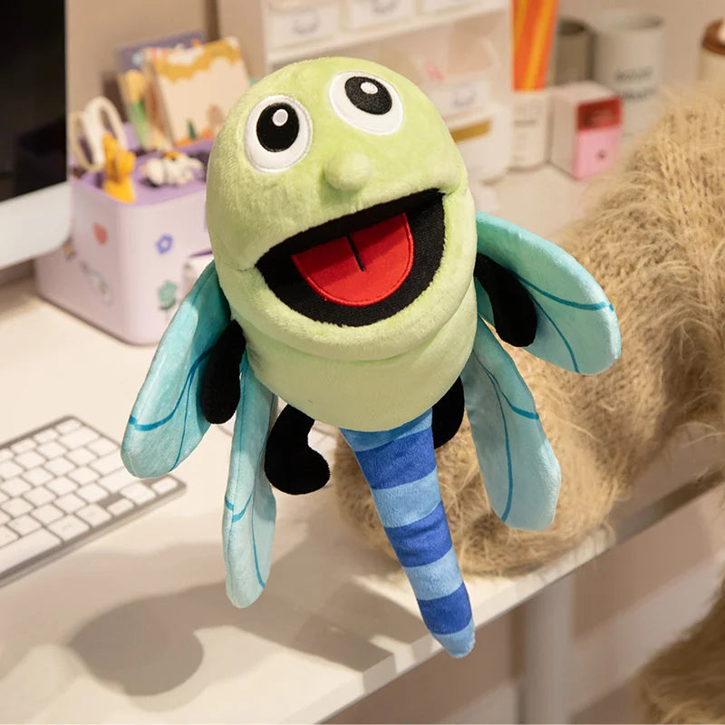 Insect Soft Stuffed Toy Doll Dragonfly Ants Butterfly Ladybug Cosplay Plush Doll Cute Hand Finger Puppet Educational Baby Toys