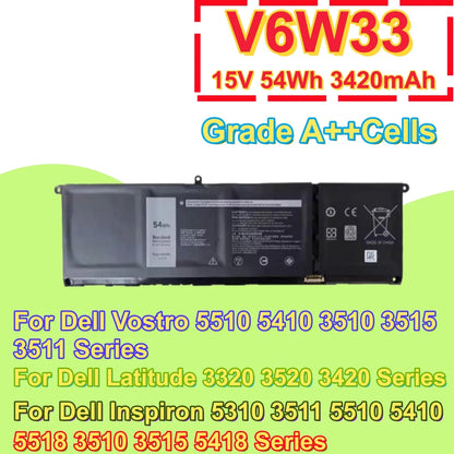 V6W33 Laptop Battery For Dell Inspiron 5310 5410 5510 5515 7415 7420 Latitude 3320 3420 3520 Vostro 3525 5515 5620 G91J0 TN70C