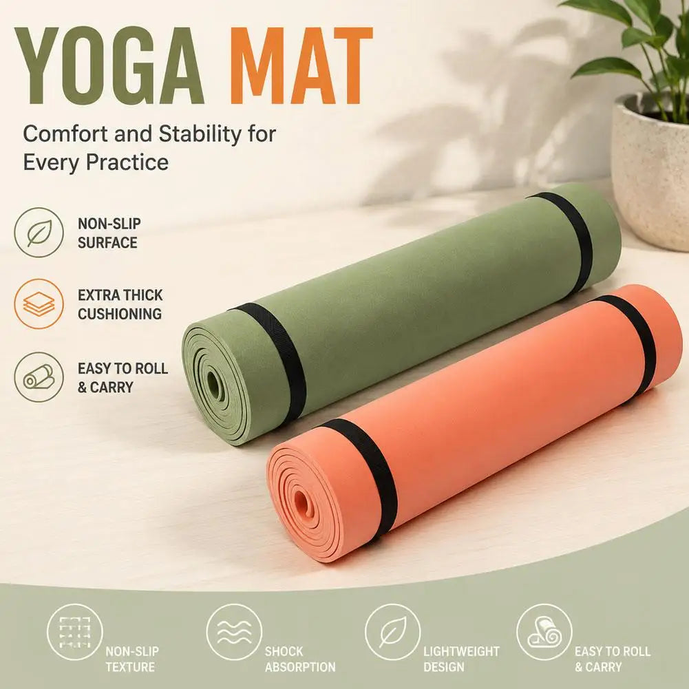 Non-slip Pilates Yoga Mat Thick Portable Fitness Exercise Pad For Pilates Gymnastics And Exercise Yoga