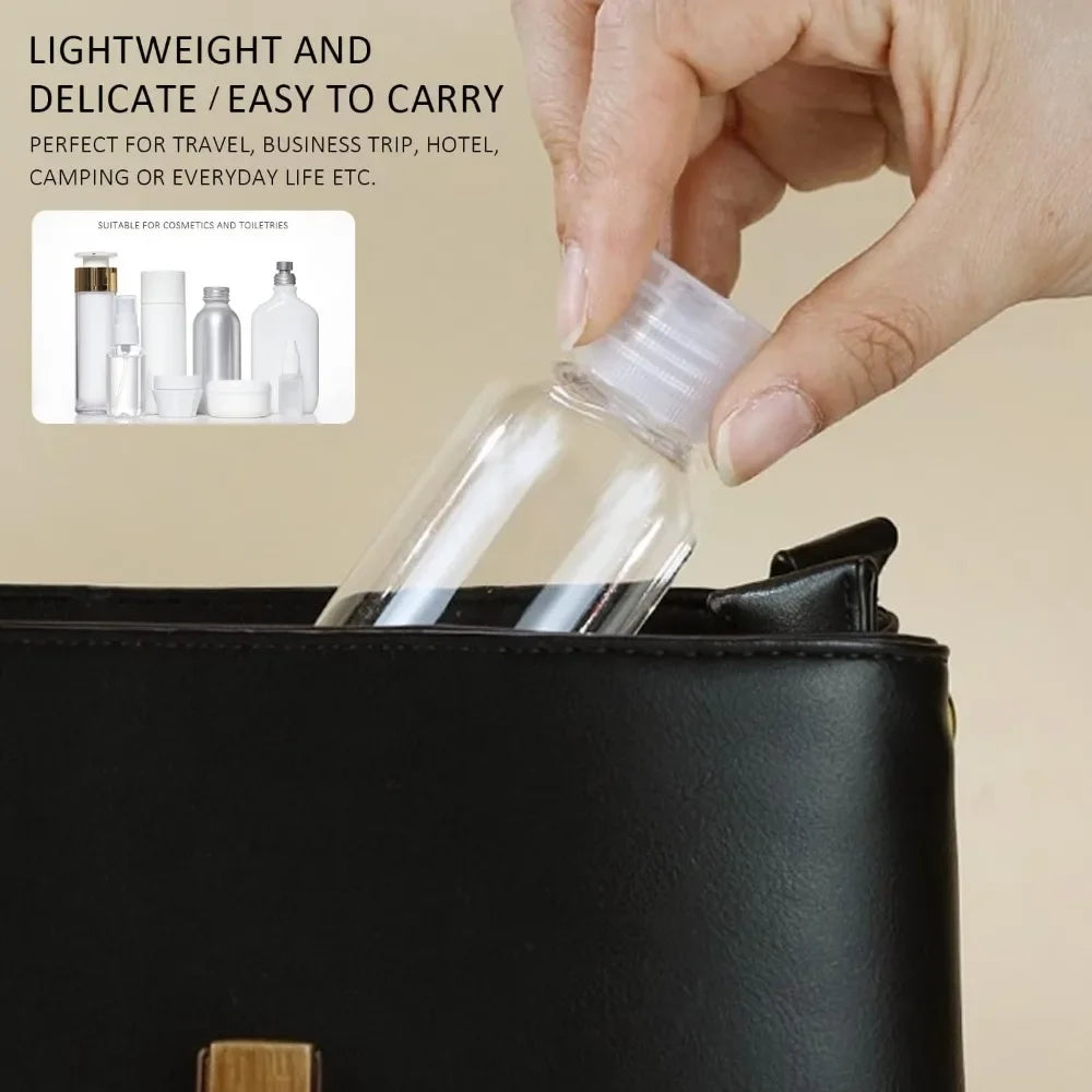 50pcs 20/30/50/60/80/100ml Plastic Squeeze Bottle with Flip Cap PET Lotion Shampoo Bottle Empty Cosmetic Sample Container Travel