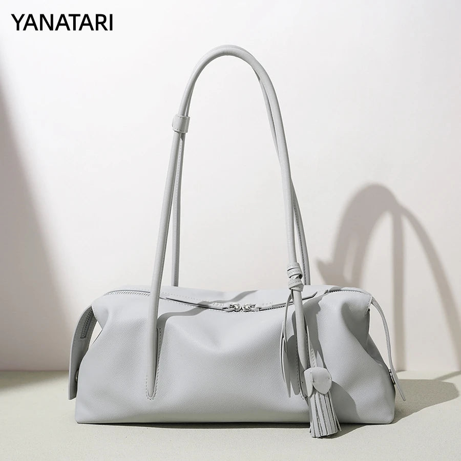 YANATATI Luxury Handbags Female Underarm Bag Shoulder Bag Women Bags New Fashion 2025 Genuine Cowhide Leather