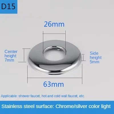 2PCS 1/2"3/4"Faucet Decorative Cover Stainless Steel Water Pipe Connector Heighten Valve Panel Shower Kitchen Faucet Accessories