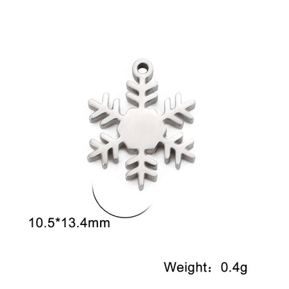 5pcs/Lot Snowflake Charms Stainless Steel Pendant for Necklace Bracelet Earring Jewelry Making DIY Accessories Wholesale