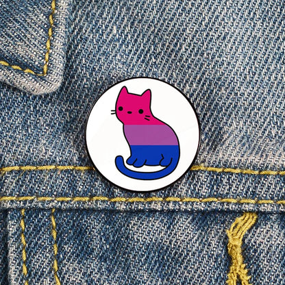 Lapel teacher tote Bag backpacks Badge Cartoon gift Pines Brooch for women Non Binary Pride cat Pins Custom cute Pines Shirt