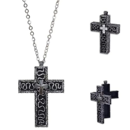 2025, Squid Necklace Set, Cross Shaped Necklace With Compartmen, Necklace With Cross Shaped Necklace Pendant Desig