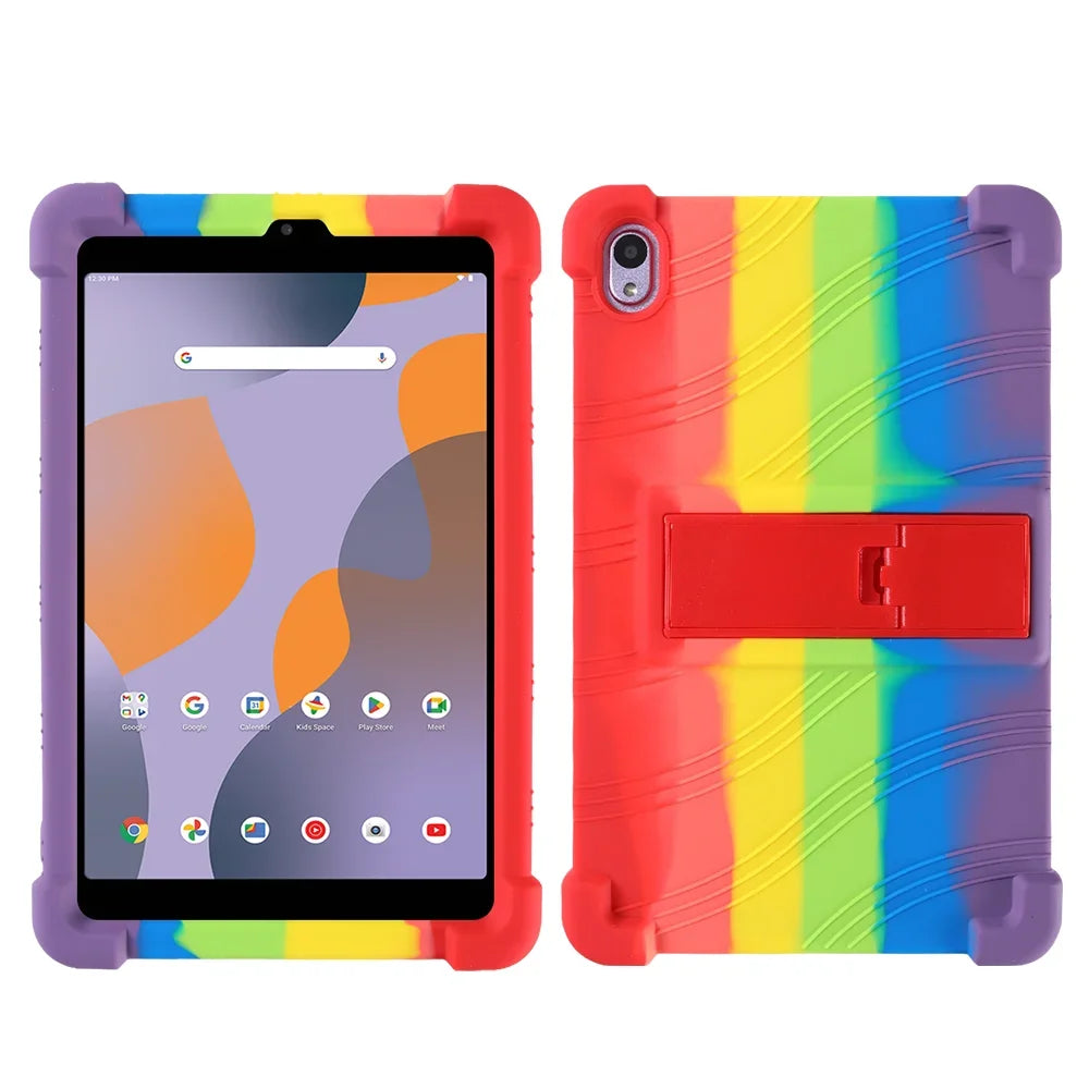 For Walmart ONN 8-inch 100135923 Tablet Case 2024 Shockproof Air Cushion Soft Silicone 8-inch Adjustable Stand Protective Case