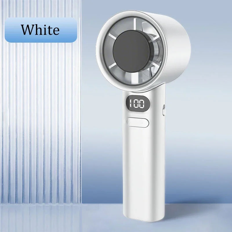 Lenovo With LED Digital Display Portable Handheld Fan 3000mah Electric Hand Fan Ice Compress High-Speed Cooling New
