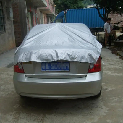 Car Cover Prevent Heat Cold Sun Rain Snow Half Auto Cover For Saloon Hatchback Pickup PVC Coating Cover L XL Optional