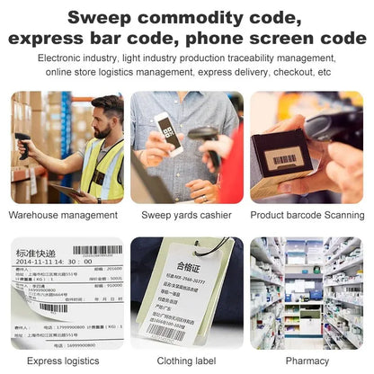 1D/2D QR Code Scanner USB Wired Handheld Barcode Reader High-Speed Supermarket Warehouse Scanner