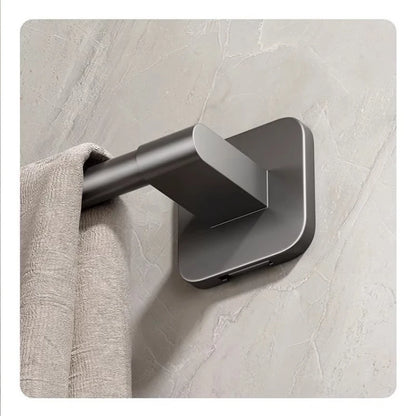 Towel rack modern space aluminum non-perforated wall mounting shelves bathroom towel rack single rod toilet storage hanger
