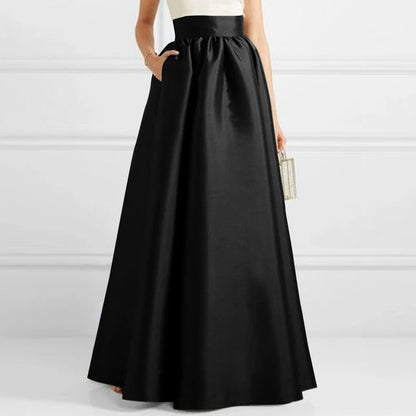 ZANZEA Summer Elegant High Waist Solid A-line Maxi Skirt Fashion Women Party Long Skirts Casual Jupe OL Work Satin Faldas Saia