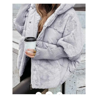 Elegant Jacket for Women Streetwear 2025 Autumn and Winter New Fashion Casual Zipper Loose Jacket Hooded Long Sleeve Coats