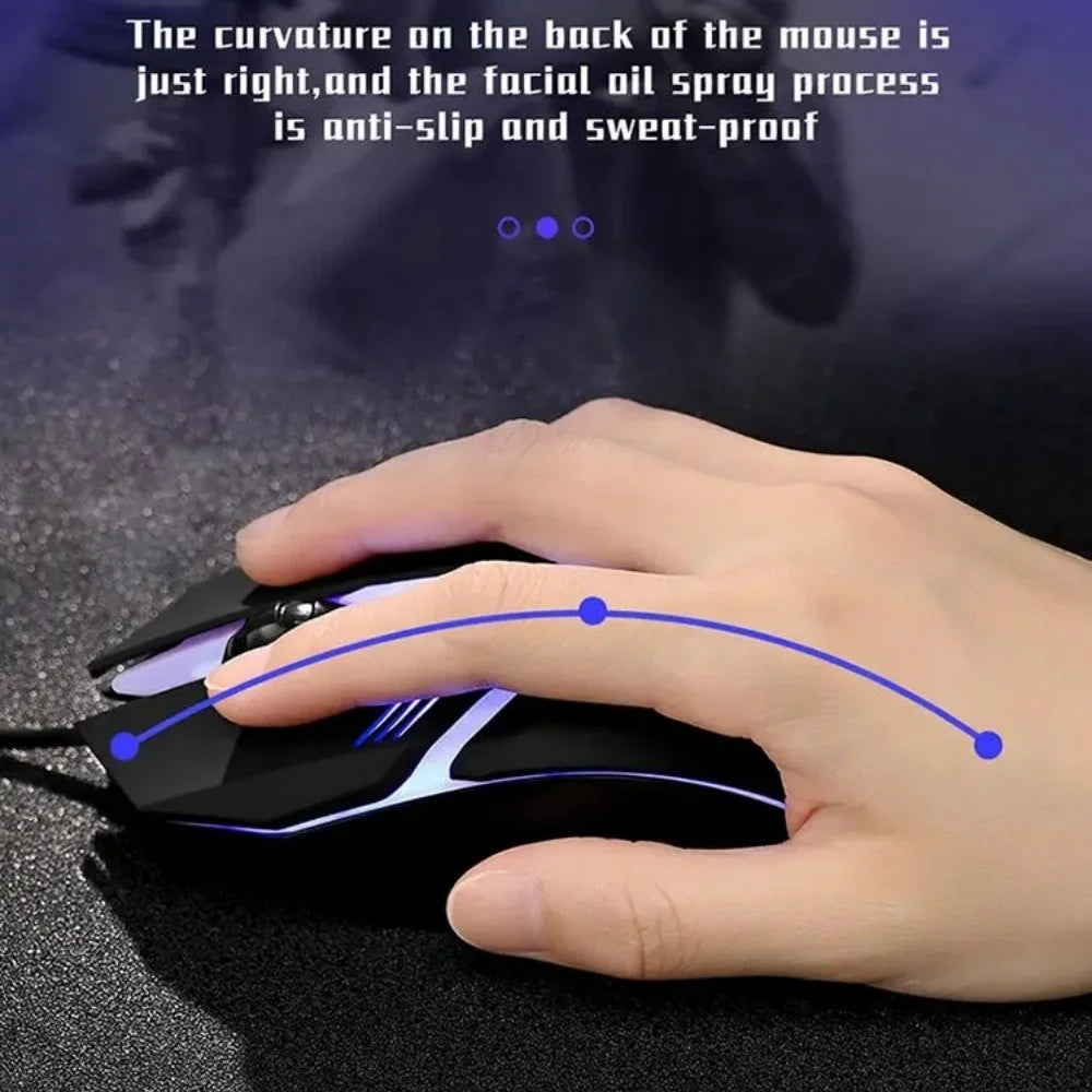 Gaming Mouse LED Ergonomic Design Gaming Mouse Luminous USB Wired 4-button USB Backlit Mouse For PC Desktop and Laptop Computers