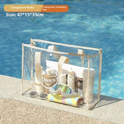 Portable Waterproof Clear Cosmetic Bag Travel Toiletry Organizer Case Beach Makeup Pouch Large Capacity Shower Bag for Outdoor