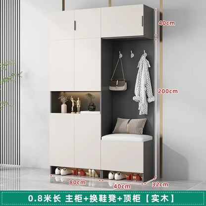 Living Room Shoe Cabinet Solid Wood Home Entrance Cabinet Display Household Door Locker Sideboards Szafki Do Salonu Furniture