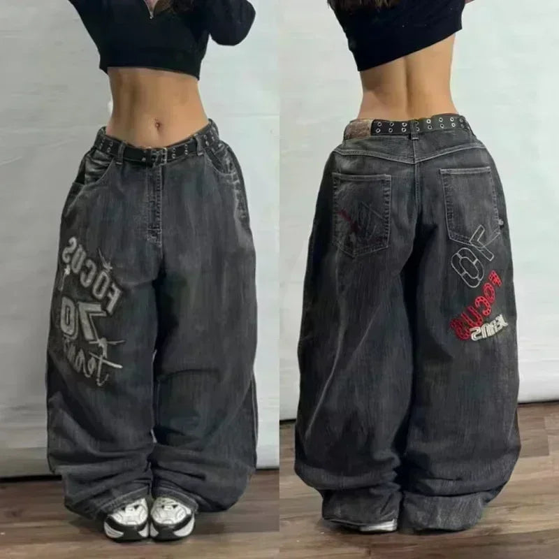 American Fashion Trend Joker Best Sell Special Spot Jeans Women Street Y2K New Punk Oversized Wide-leg Pants Unisex Casual Jeans