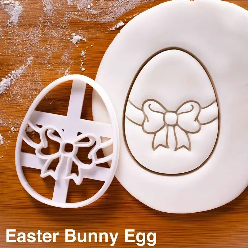 Easter Cookie Cutters Cute Yoga Rabbit Egg Plastic Cookie Embossed Molds DIY Baking Cakes Decorations Tools Kitchen Accessories