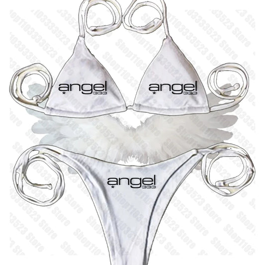 Fashion Gothic Emo Girl Ladies Bikini Sexy Y2k Style Printing Bikini Vintage Punk Women's Bikini Summer Sexy Bikini Letter Print