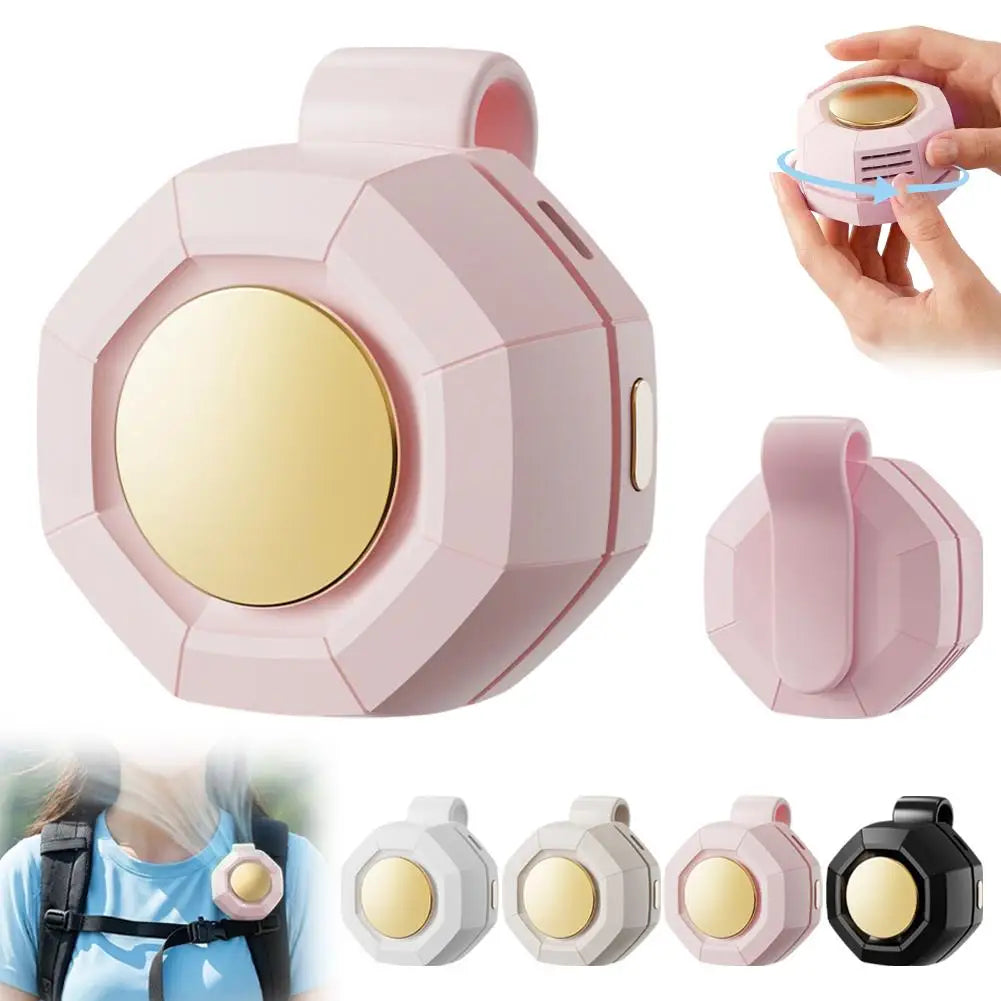 Portable Fan Mini Handheld Rechargeable Bladeless Electric Fan Clip Waist Fan Suitable for Outdoor Ventilation Desktop Small Fan