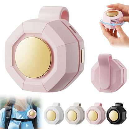 Portable Fan Mini Handheld Rechargeable Bladeless Electric Fan Clip Waist Fan Suitable for Outdoor Ventilation Desktop Small Fan