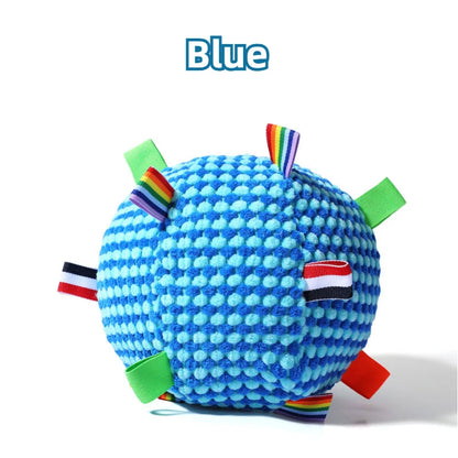 Pet Toy Ball Dog Chew Toy Interactive Tough Durable Colorful Ribbon Pet Playing Toy for Small Medium Large Dogs Stress Relief