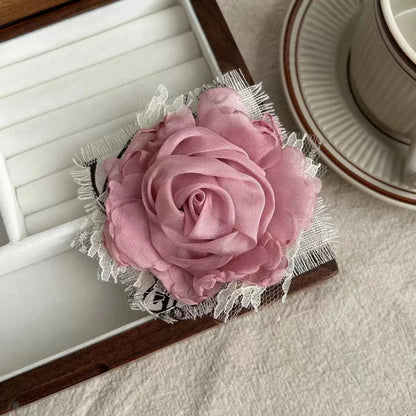 Newly upgraded rose fabric handmade original brooch, Korean style flower niche dress accessory